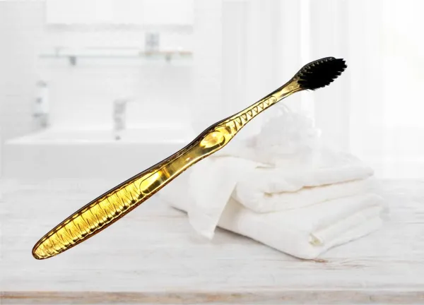 Dantų šepetėlis su ŠUNGITU (gelsvas)