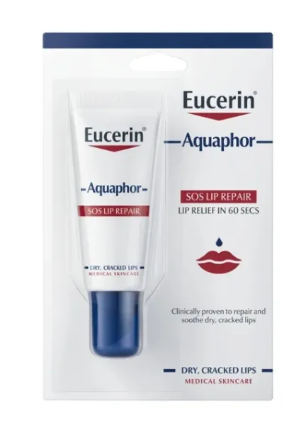 EUCERIN AQUAPHOR SOS atkuriamasis lūpų balzamas 10ml