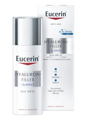 EUCERIN Hyaluron Filler dieninis kremas normaliai/mišriai odai SPF15 50ml