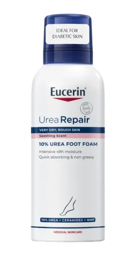EUCERIN UreaRepair Plus pėdų putos su 10% šlapalo ypač sausoms ir įtrūkusioms pėdoms 150ml