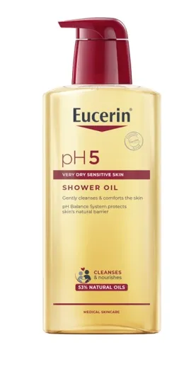 EUCERIN prausiamasis dušo aliejus ph5 jautriai odai 400ml