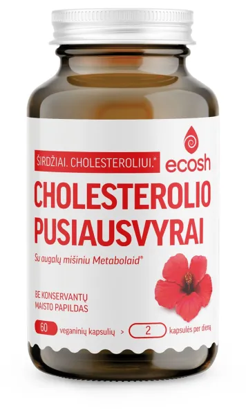 Maisto papildas ECOSH Cholesterolio pusiausvyrai su augalų mišiniu Metabolaid kapsulės N60