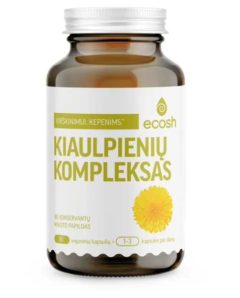 Maisto papildas ECOSH Kiaulpienių kompleksas, ekstraktas ir milteliai kapsulės N90