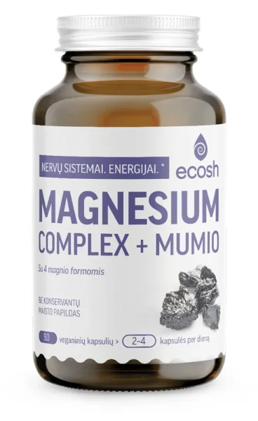 Maisto papildas ECOSH Magnesium complex + Mumio kapsulės N90