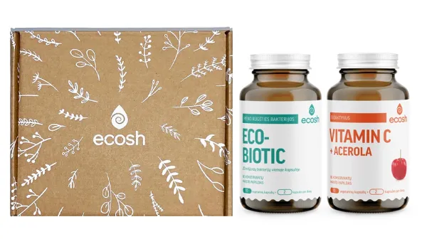 ECOSH maisto papildų rinkinys šeimai: Ecobiotic N90 + Vitaminas C su acerola N90