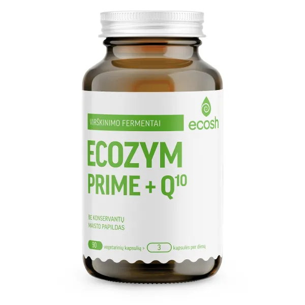Maisto papildas ECOSH Ecozym Prime su Digezyme® virškinimo fermentais kapsulės N90