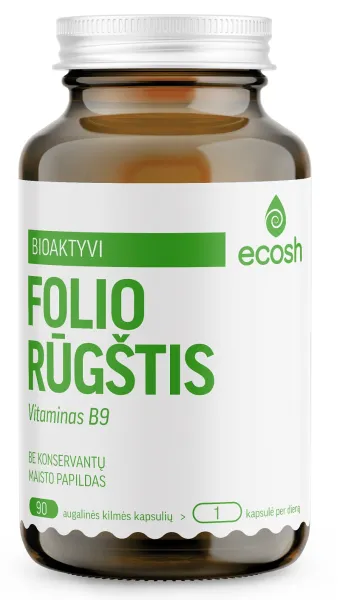 Maisto papildas ECOSH bioaktyvi Folio rūgštis (foliatas) 800µg N90