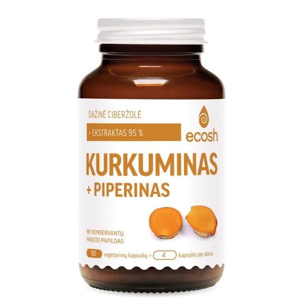 Maisto papildas ECOSH Kurkuminas su BCM-95® ekstraktu kapsulės N90
