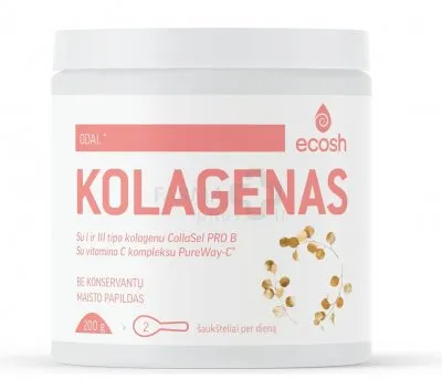 ECOSH Kolagenas CollaSel PRO B su vitaminu C neutralaus skonio milteliai 200g