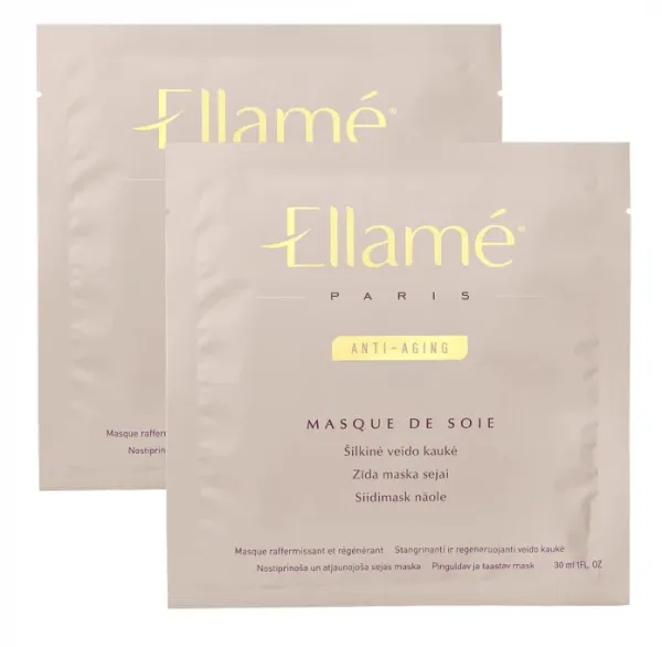 ELLAME stangrinamoji šilkinė veido kaukė ANTI-AGING, 2 vnt.