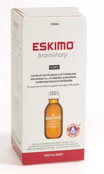 Maisto papildas ESKIMO-3 BRAINSHARP smegenų veiklai žuvų taukai 210ml