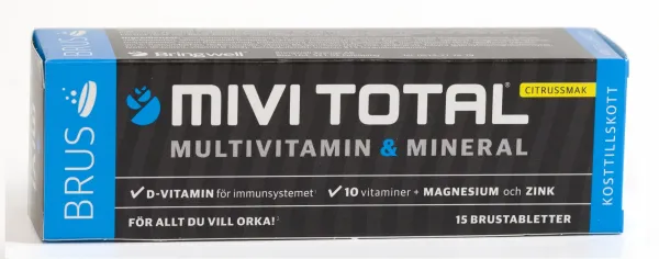 Maisto papildas MIVITOTAL Bruss multivitaminai šnypščiosios tabletės N15