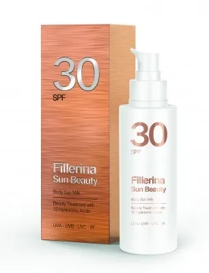 FILLERINA Sun Beauty kūno pienelis nuo saulės – SPF 30 su Fillerina® 12 Hialurono rūgščių molekulėmis 150ml