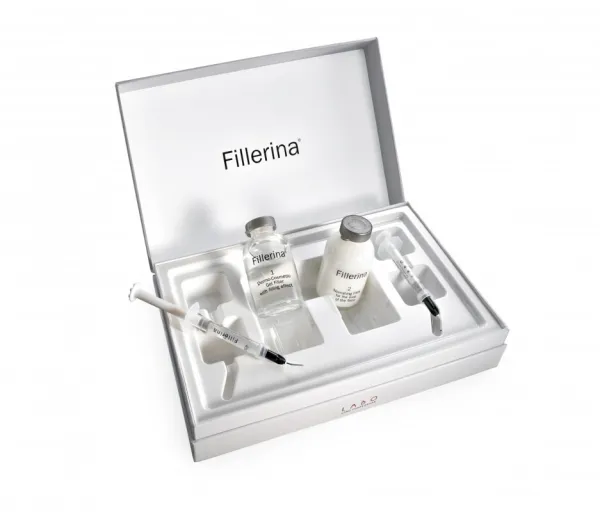 FILLERINA dermatologinio kosmetinio užpildo rinkinys su 6 hialurono rūgštimis ir peptidais 1 lygis