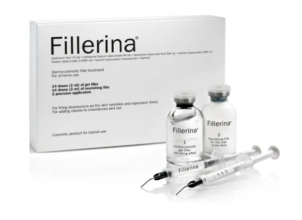 FILLERINA dermatologinio kosmetinio užpildo rinkinys su 6 hialurono rūgštimis ir peptidais 3 lygis