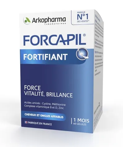 Maisto papildas FORCAPIL Fortifiant kapsulės pažeistiems plaukams ir nagams N60