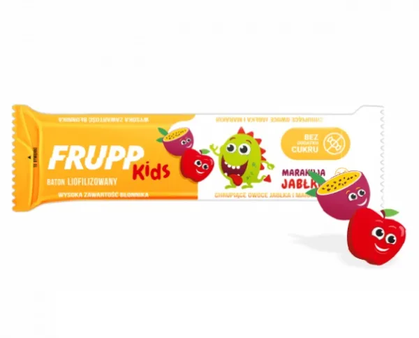 FRUPP liofilizuotų obuolių ir pasiflorų vaisių batonėlis 9g