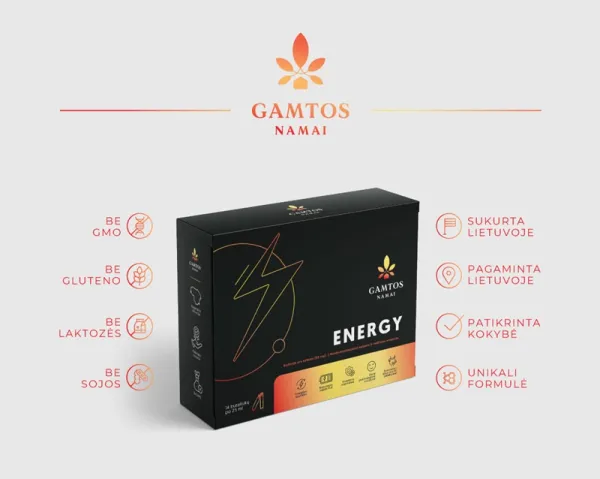 Maisto papildas GAMTOS NAMAI Energy Shots buteliukuose 25ml N14