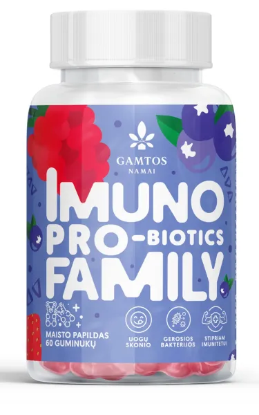 Maisto papildas GAMTOS NAMAI Imuno Pro - biotics Family guminukai N60