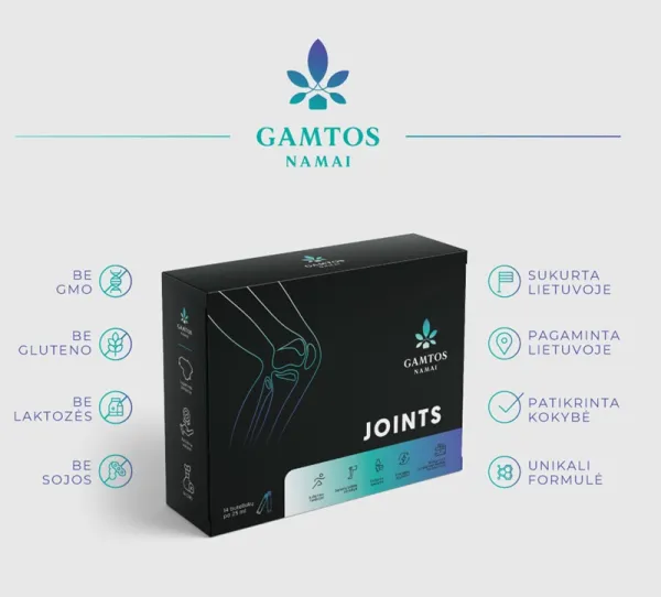 Maisto papildas GAMTOS NAMAI Joints Shots buteliukuose 25ml N14