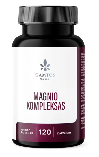 Maisto papildas GAMTOS NAMAI Magnio Kompleksas kapsulės N120