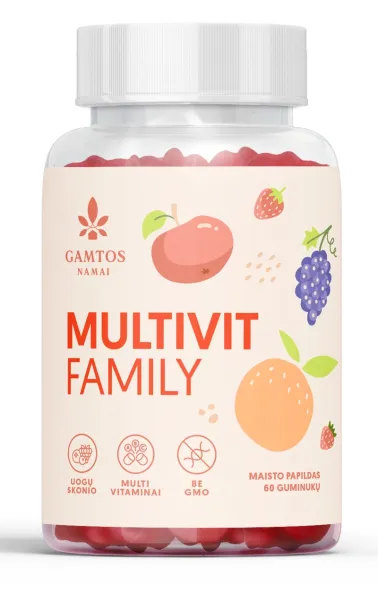 Maisto papildas GAMTOS NAMAI Multivit Family guminukai N60