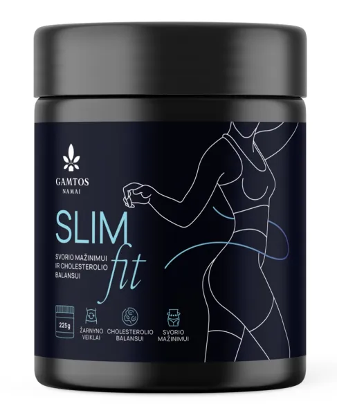 Maisto papildas GAMTOS NAMAI Slim Fit braškių skonio skaidulinis mišinys 225g