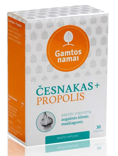 Maisto papildas GAMTOS NAMAI Česnakas+Propolis N30
