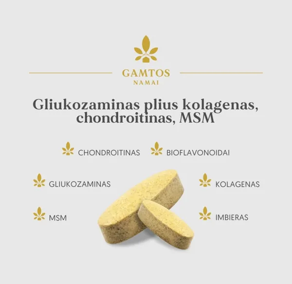 Maisto papildas sąnariams GAMTOS NAMAI GLIUKOZAMINAS PLIUS N120