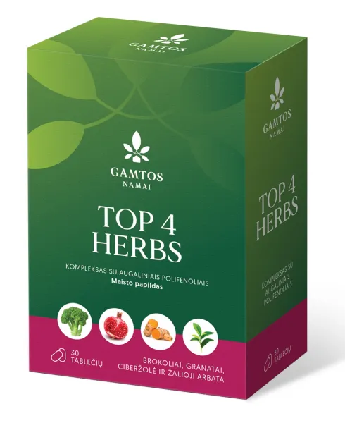 Maisto papildas GAMTOS NAMAI TOP 4 Herbs N30