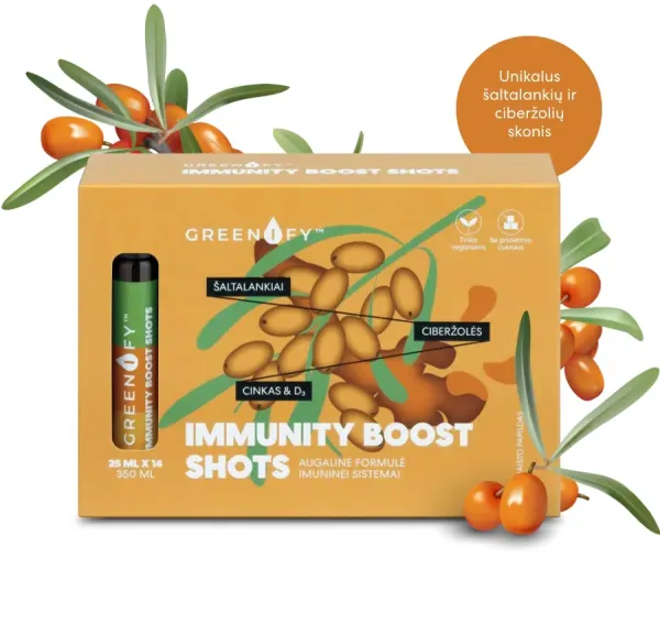 Maisto papildas GREENIFY Immunity boost shots imuninei sistemai N14