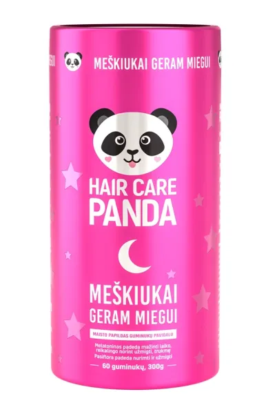 Maisto papildas geram miegui HAIR CARE PANDA Meškiukai (guminukai) N60