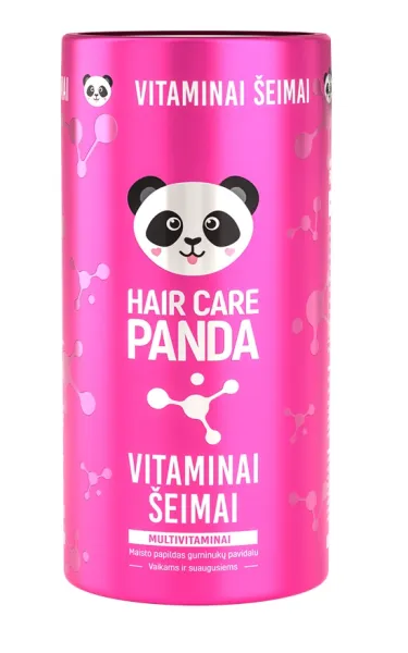 Maisto papildas HAIR CARE PANDA vitaminai šeimai (guminukai) N60