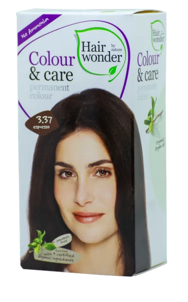HAIRWONDER Colour&Care (spalva: espresso 3.37) ilgalaikiai plaukų dažai be amoniako