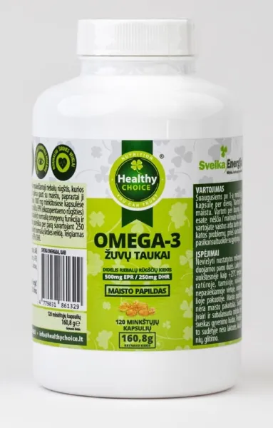 HEALTHY CHOICE Omega-3 žuvų taukai kapsulės N120