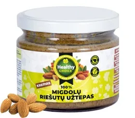 HEALTHY CHOICE 100% migdolų riešutų užtepas (gabaliukais) 250g
