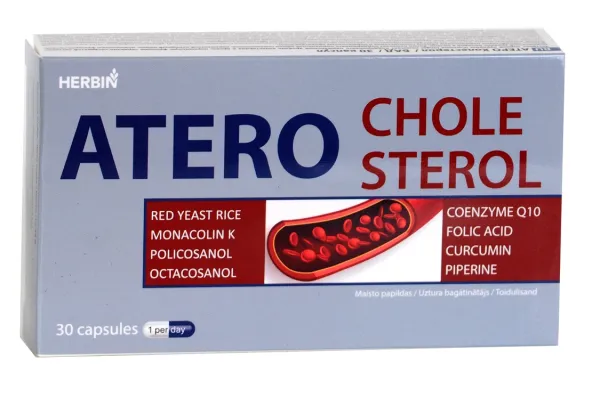 Maisto papildas HERBIN ATERO Cholesterol kapsulės N30