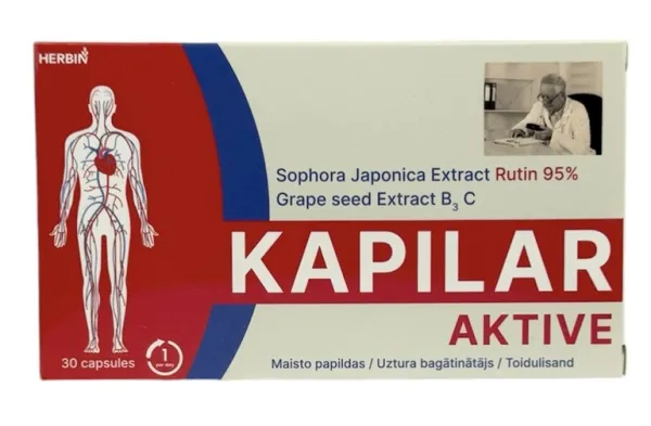 Maisto papildas HERBIN KAPILAR AKTIVE kapsulės N30