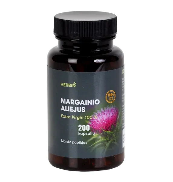 Maisto papildas HERBIN Margainio aliejus kapsulės N200