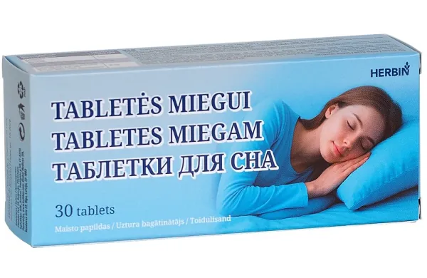 Maisto papildas HERBIN tabletės miegui N30