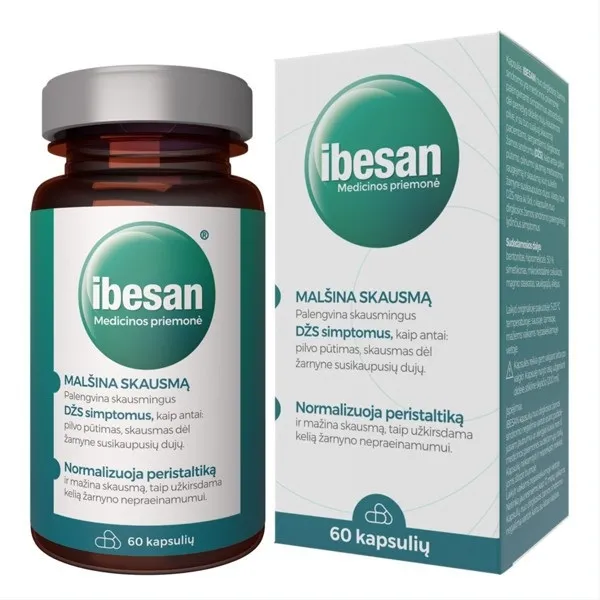 IBESAN kapsulės nuo dirgliosios žarnos sindromo kapsulės N60