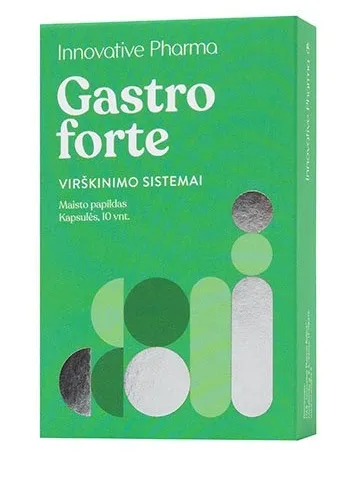 Maisto papildas GastroForte virškinimui skrandyje neirios kapsulės N10