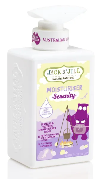 JACK N‘JILL Serenity hipoalerginis raminantis drėkinantis kremas su baltojo kipariso ir levandų aliejaus ekstraktais 300ml