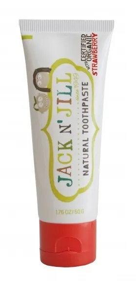 JACK N‘JILL natūrali dantų pasta be fluoro vaikams 50g (braškių skonio)