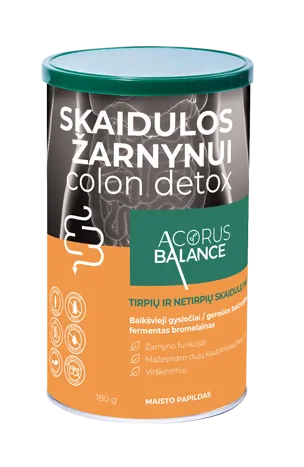 Maisto papildas Acorus Balance skaidulos žarnynui COLON DETOX milteliai 180g 