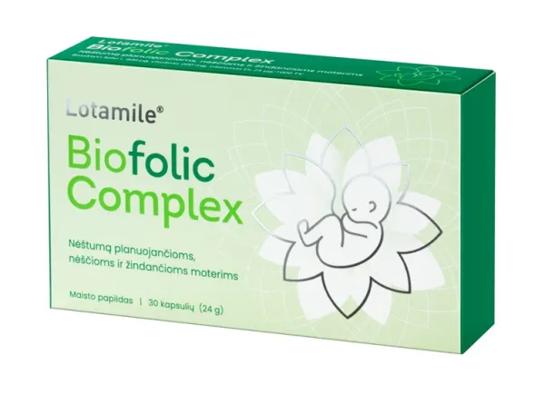 Maisto papildas LOTAMILE Biofolic complex kapsulės N30