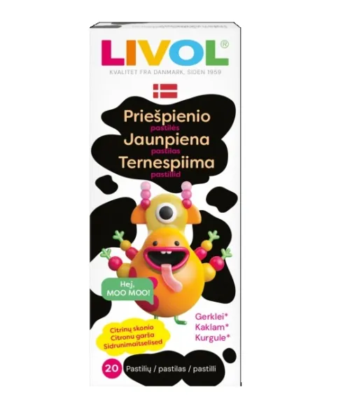 Maisto papildas LIVOL Priešpienio pastilės N20