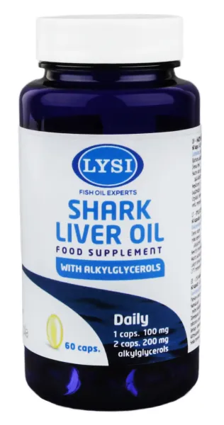 Maisto papildas žuvų taukai LYSI Ryklio kepenų aliejus N60