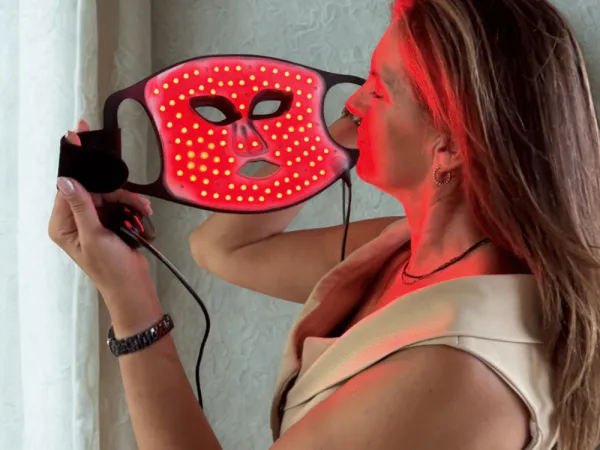 Lunni 7 colors LED and Near-Infrared Light Silicone LED Facial Mask Black