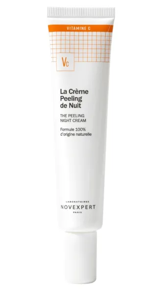 NOVEXPERT šveičiamais naktinis veido kremas su vitaminu C ir glikolio bei pieno rūgštimis 40ml